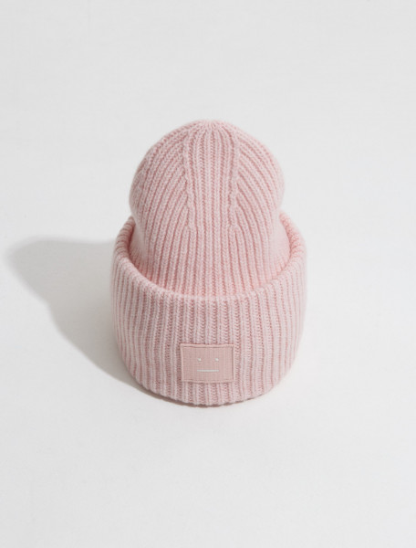 Acne Studios - Large Face Logo Beanie in Faded Pink - C40135-CS1-FA-UX-HATS000063