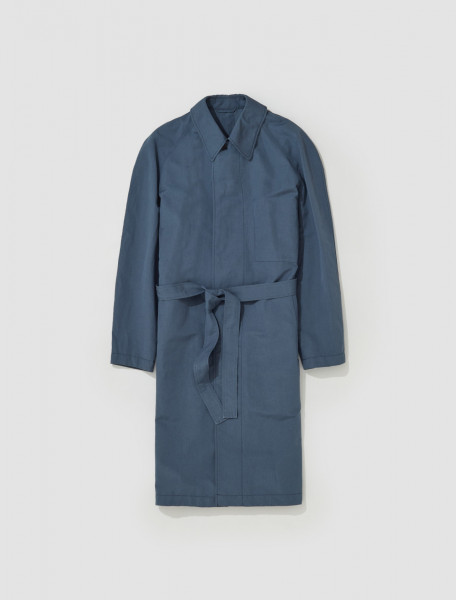 Lemaire - Belted Lightweight Coat in Charcoal Blue - CO1003 LF1010