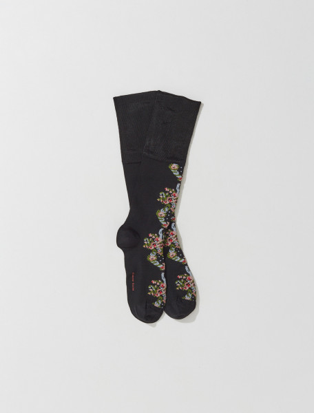 Simone Rocha - Ribbon Wreath Pattern Jacquard Socks in Black - SOCK32-0635-BLACK MULTI
