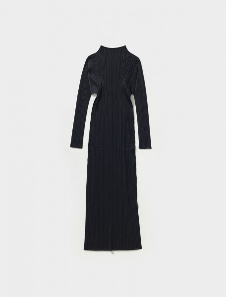 PLEATS PLEASE ISSEY MIYAKE   PLEATED HIGH NECK DRESS IN BLACK   PP18JH177 15