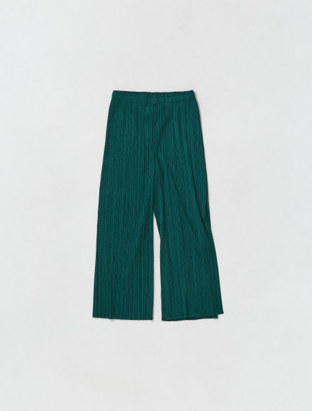 PLEATS PLEASE ISSEY MIYAKE   PLEATED TROUSERS IN DEEP GREEN   PP26JF145 68
