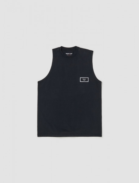 Martine Rose - Logo Vest in Black Pigment Dye - CMRSS24622