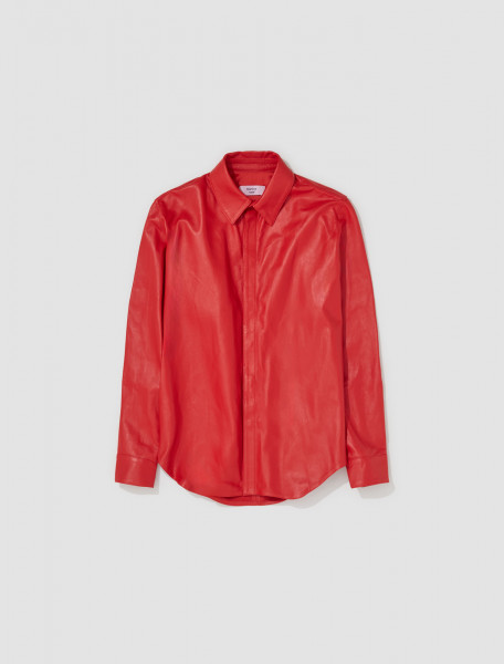 Martine Rose - Leather Shirt in Red - MRAW23529