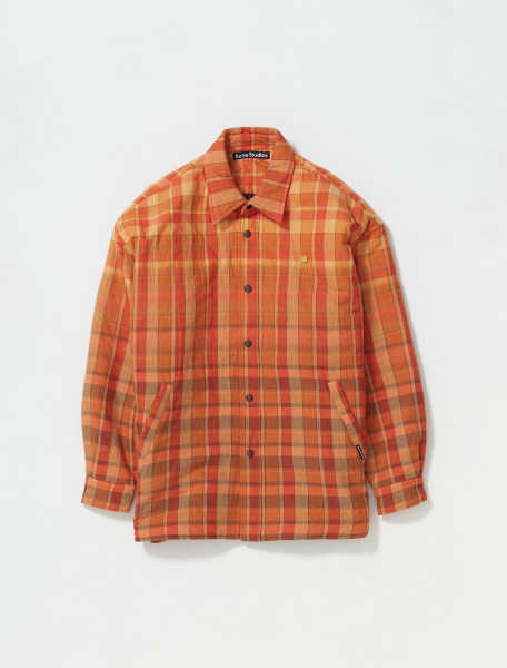 ACNE STUDIOS   OVERSIZED SHIRT JACKET IN BRICK RED   C90088 CS9 FA UX OUTW000063