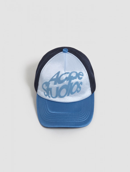Acne Studios - Logo Print Trucker Hat in Multi blue - C40325-BQC000