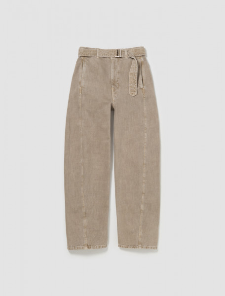 Lemaire - Twisted Belted Pants in Denim Snow Beige - PA326-LD1017