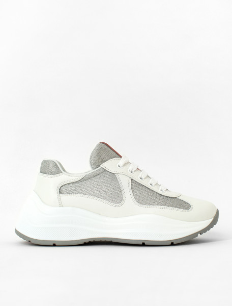 Calf Leather and Technical Fabric Sneaker