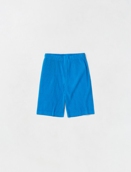 HOMME PLISSÉ Issey Miyake - Pleated Riding Shorts in Turquoise - HP26JF124-71