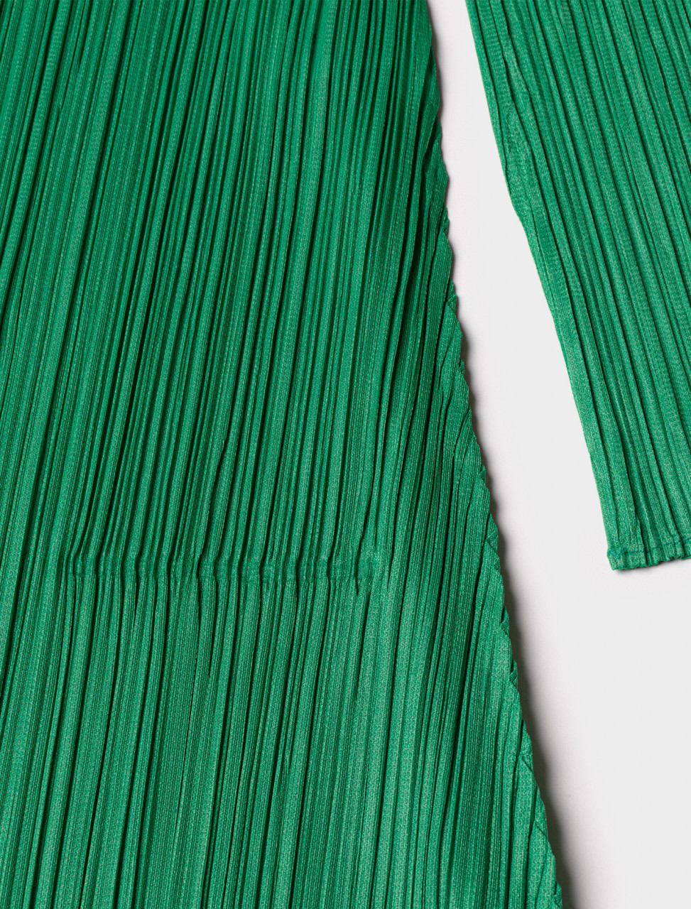 Pleats Please Issey Miyake V-Neck Pleated Dress in Green | Voo Store