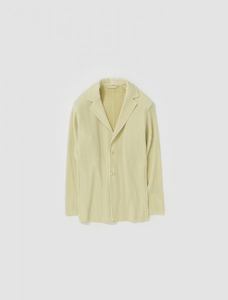 HOMME PLISSÉ ISSEY MIYAKE   TAILORED PLEATED JACKET IN YELLOW   HP28JD15150