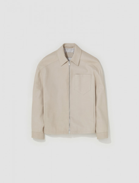 Prada - Leather Shirt Jacket in Cream - UPW471_1YKL_F0K74