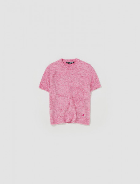Acne Studios - Crewneck Knit T-Shirt in Bubble Gum - C60062-AZR-FA-UX-KNIT000065