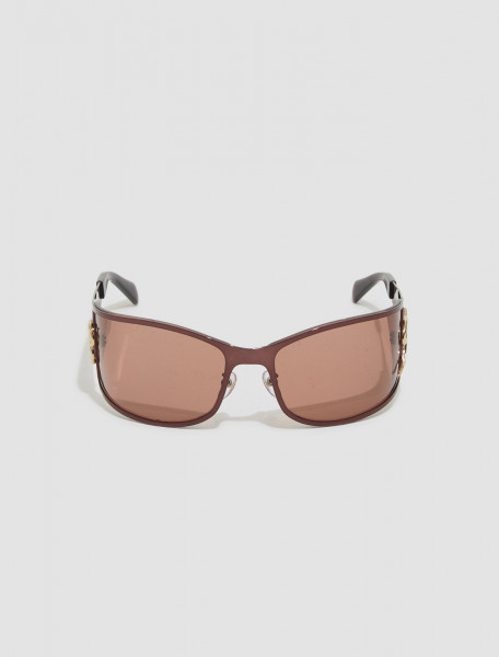 Blumarine - Metal Wrap-Around Sunglasses in Port Royale - 4W268A-N0745