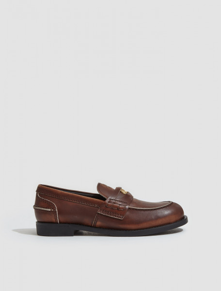 Miu Miu - Leather Penny Loafers in Brown - 5D773D_3G48_F0038