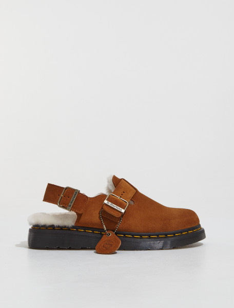 DR. MARTENS   JORGE SHEARLING BUCKLE MULES IN BROWN   27717999