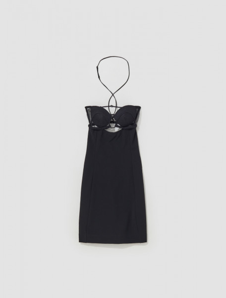 Nensi Dojaka - Hilma Halterneck Mini Dress in Black - NDSS23-DR120