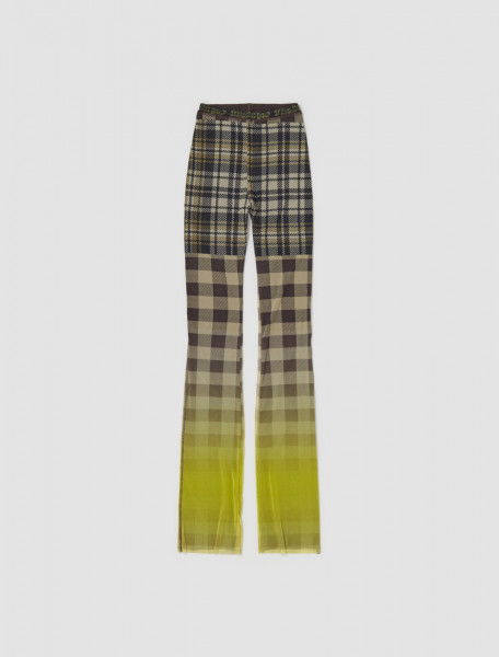 Ottolinger - Mesh Pants in Yellow Plaid - 100518