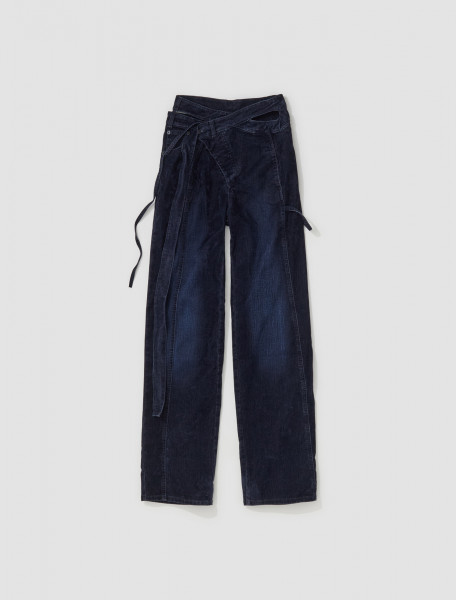 Ottolinger - Signature Velvet Wrap Jeans in Midnight Blue - 1700211