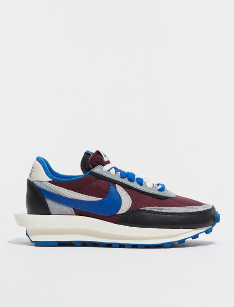 x Sacai x Undercover LDWaffle Sneaker in Night Maroon &amp; Team Royal