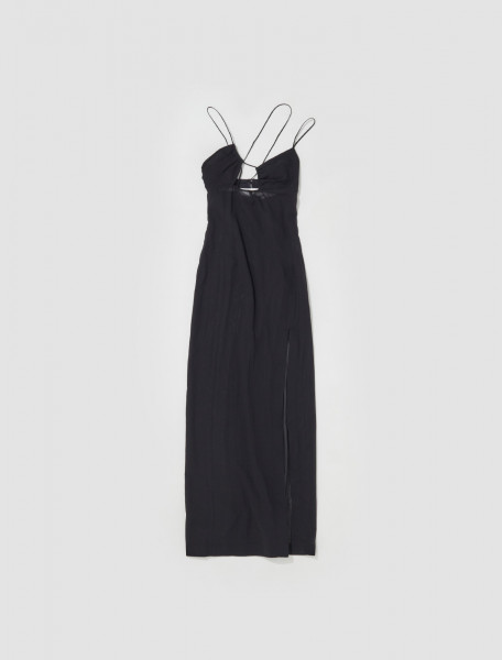 Nensi Dojaka - Asymmetric Bra Long Dress in Black - NDSS23-DR095