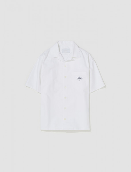 Prada - Short Sleeved Cotton Shirt in White - UCS414_13JX_F0009