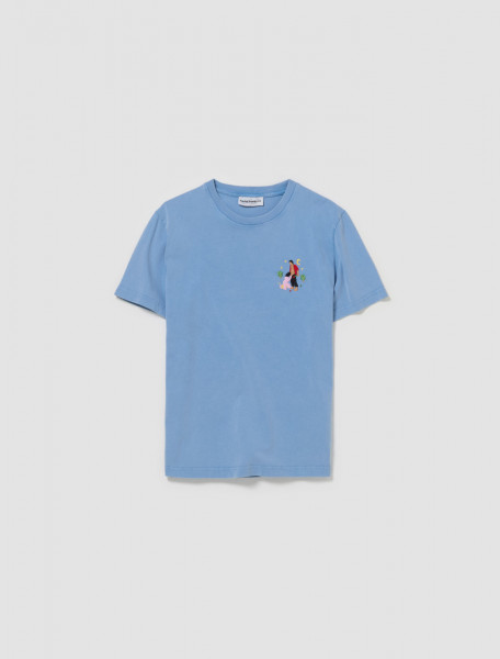Carne Bollente - First Kiss T-Shirt in Washed Blue - SS24ST0101