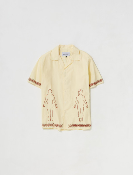 CARNE BOLLENTE   HUMANS ONLY SHORTSLEEVE SHIRT IN BUTTER YELLOW   SS22ST04