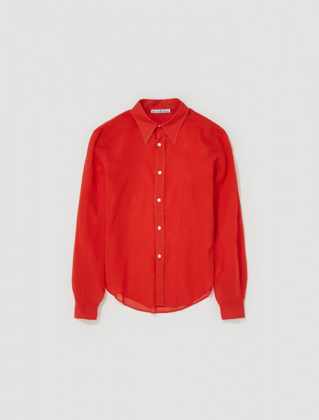 Acne Studios - Button-Up Shirt in Cardinal Red - BB0517-ACI-FN-MN-SHIR000654