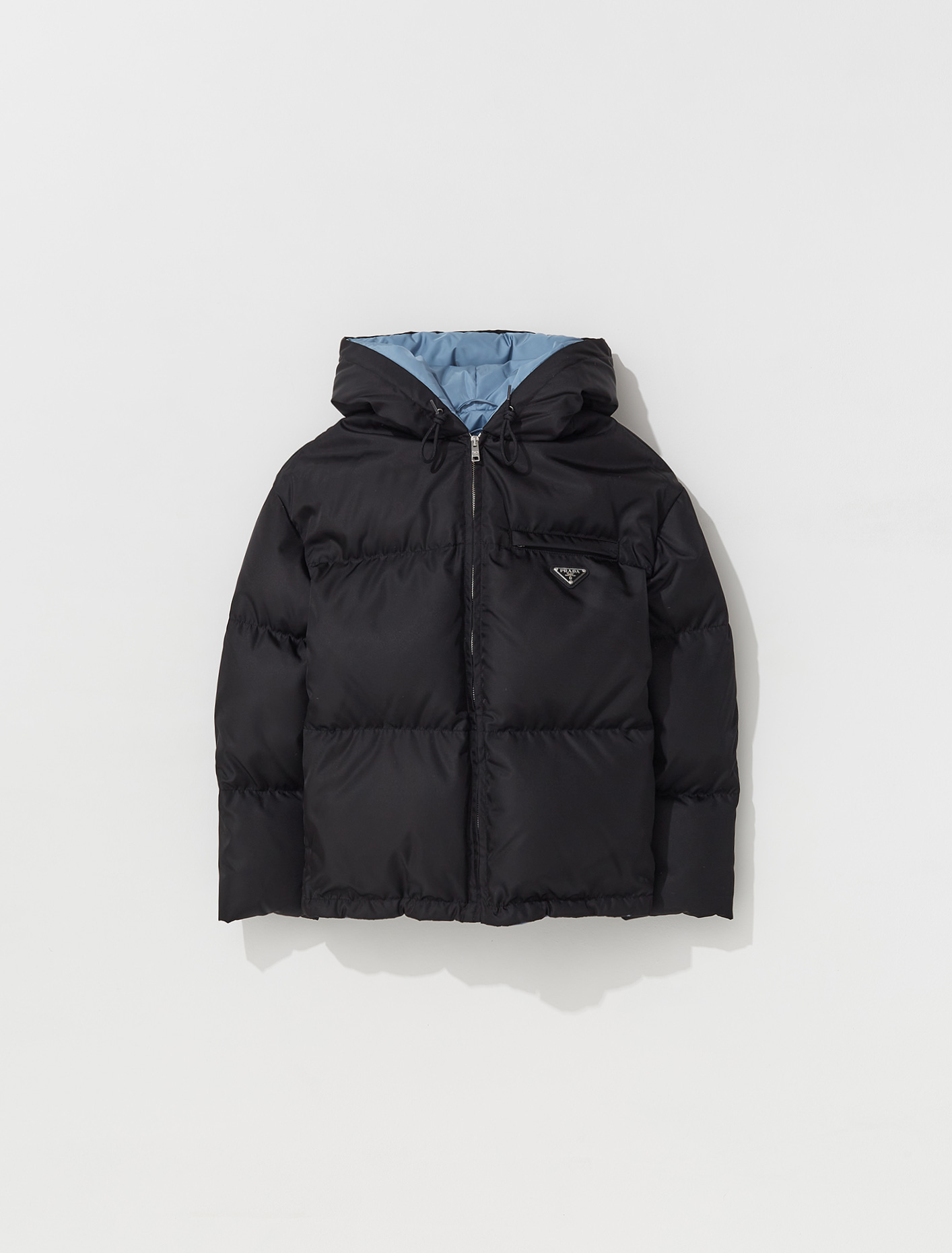 Prada Re-Nylon Hooded Puffer Jacket in Black | Voo Store Berlin | Worldwide  Shipping