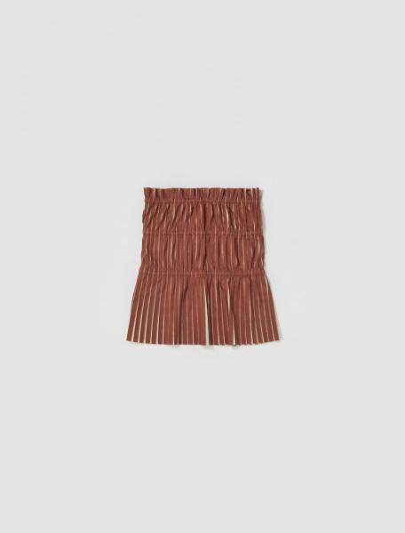 ANNE ISABELLA   PLEATED MINI SKIRT IN CHESTNUT   FW22 SK7 PL