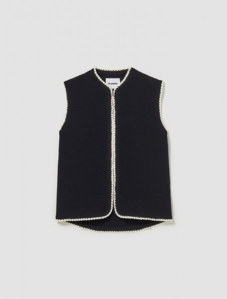 Jil Sander - Zip-Up Vest in Black - J47FB0109
