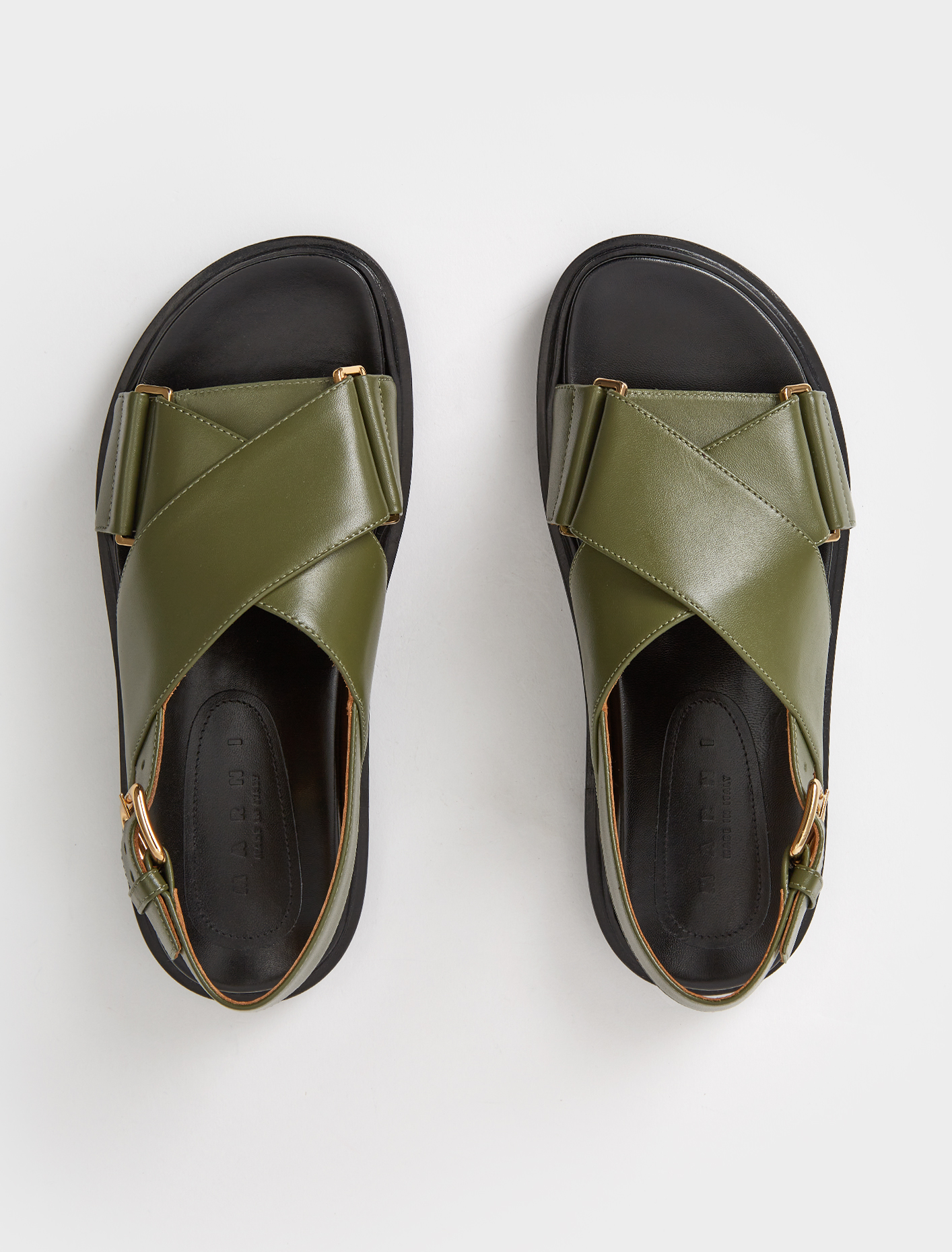 Marni Sandals in Dark Olive | Voo Store Berlin | Worldwide Shipping