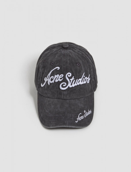 Acne Studios - Cap with Logo in Faded Black - C40326-BM0000