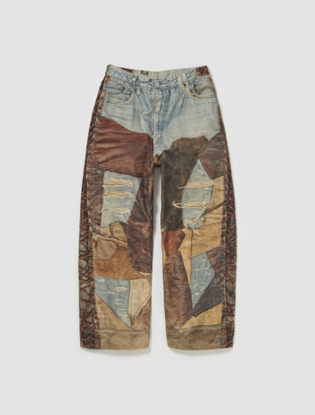 Acne Studios - Super Baggy Fit Trousers-2023M in Blue & Brown - B00344-AG70