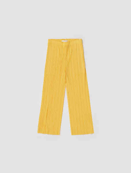 PLEATS PLEASE ISSEY MIYAKE   PLEATED TROUSERS IN YELLOW   PP28JF12452