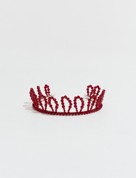 SIMONE ROCHA   CRYSTAL BEADED CROWN IN BLOOD RED   HB33 0903