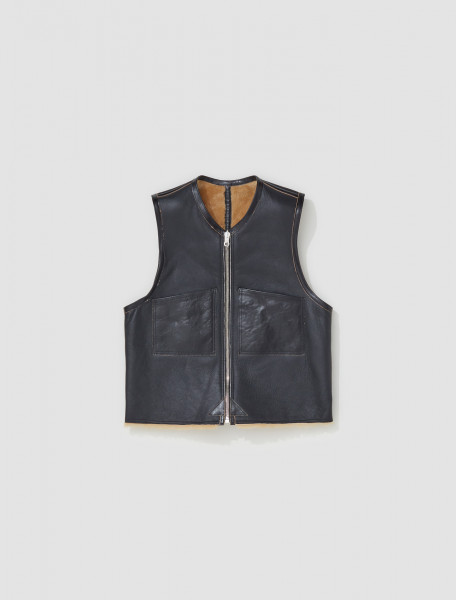 Our Legacy - Reversible Shearling Vest in Black & Brown - M4239RS