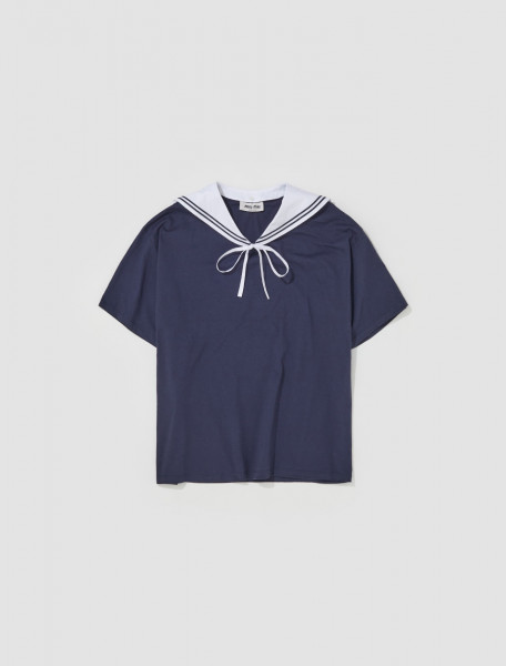 Miu Miu - Sailor T-Shirt in Blue - MJN461_11EC_F0008