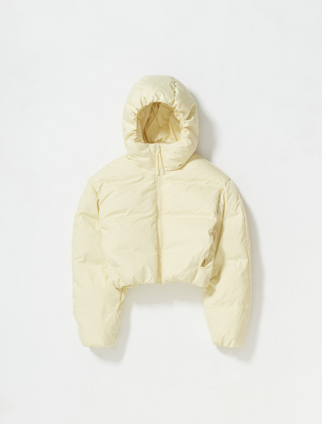 ACNE STUDIOS   CROPPED PUFFER JACKET IN PALE YELLOW   A90426 ABT FN WN OUTW000560