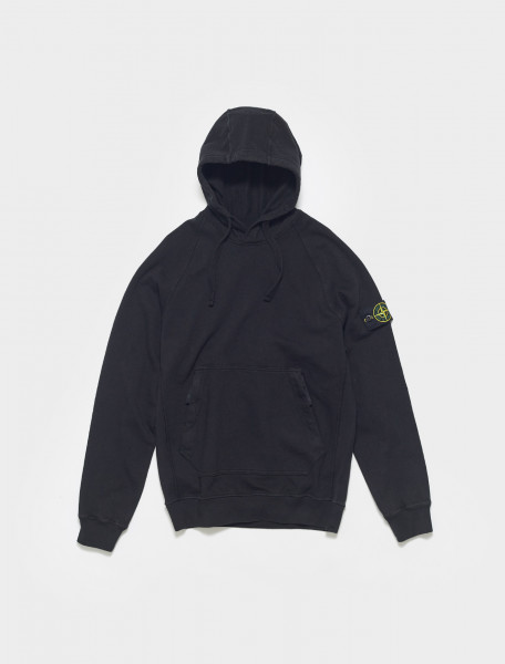 MO741563860-V0029 STONE ISLAND HOODIE WITH ZIP POCKET IN NERO