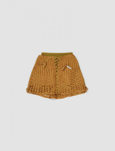 Isa Boulder - Basketweave Mini Skirt in Tangerine - PF23WHSK01