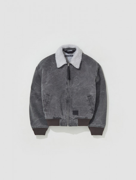 Acne Studios - Cotton Canvas Bomber Jacket in Carbon Grey - C90120-AFH-FA-UX-OUTW000102