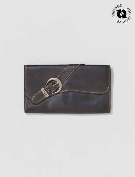CHRISTIAN DIOR   SADDLE WALLET IN ASH   VOOARCHIVE021