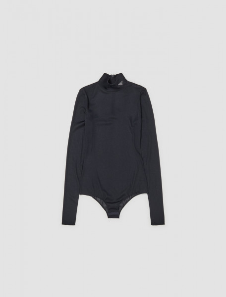 Prada - Gazar Jersey Bodysuit in Black - 32152_130U_F0002