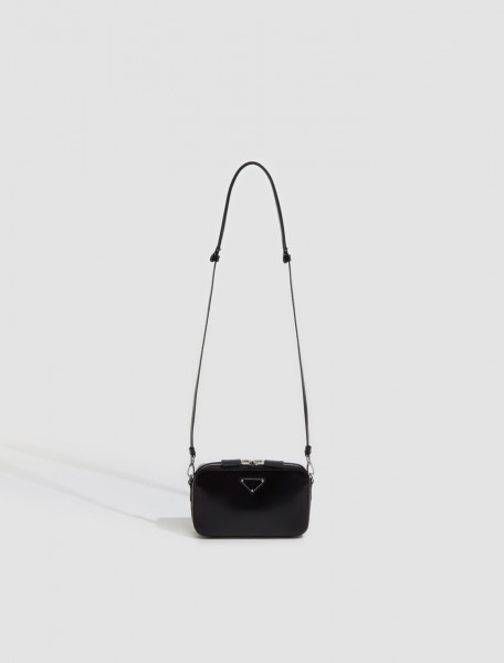 Prada - Brique Brushed Leather Bag in Black - 2VH173_ ZO6_F0002