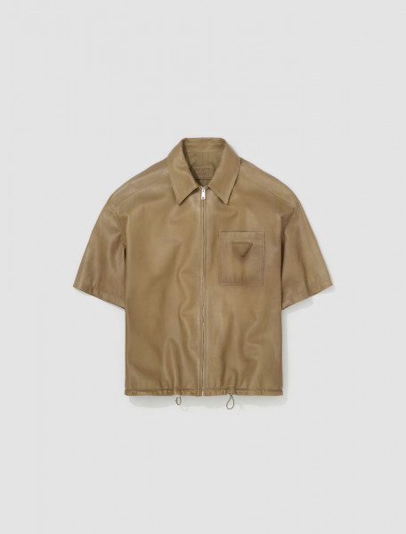 Prada - Zip-Up Leather Jacket in Beige - UPC210_14HF_F0044