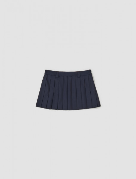 Miu Miu - Pleated Mini Skirt in Navy - MG2040_11AD_F0008
