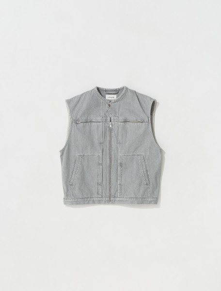 LEMAIRE   ZIPPED VEST IN DENIM PALE GREY   M_221_OW307_LD075_951