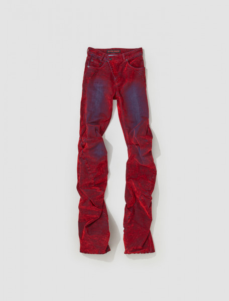 Ottolinger - Drape Denim Pants in Red Velvet - 1701709