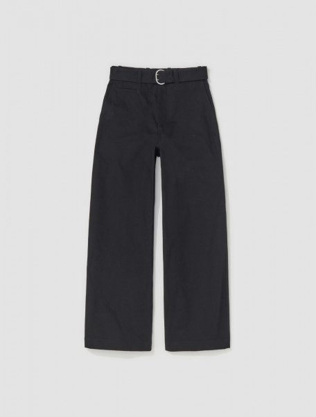 Jil Sander - Cotton Belted Trousers in Black - J22KA0154_J45136_001
